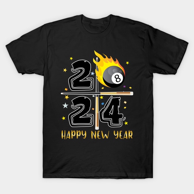 8 Ball Player New Year 2024 Gift T-Shirt by ArticArtac